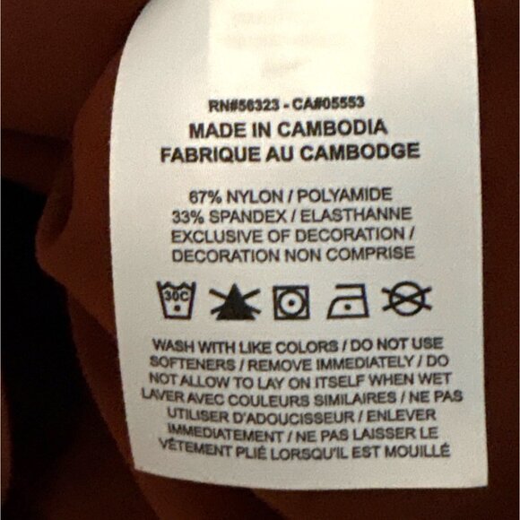 Nike Dri-Fit Yoga Brown Relaxed Fit Womens Top 3X Nylon/Spandex Off-Shoulder - Picture 3 of 7